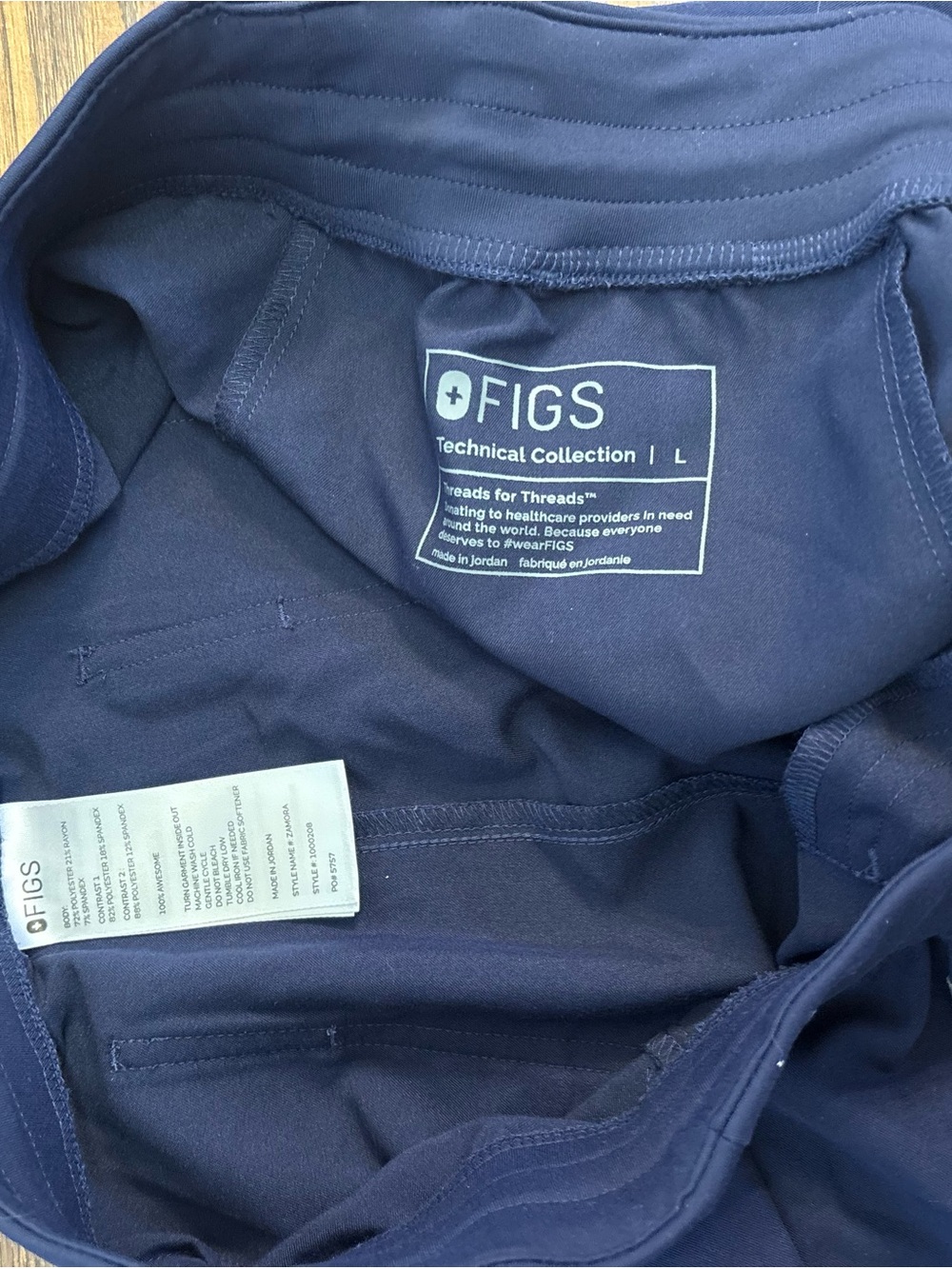 FIGS Zamora Jogger Scrub Pants navy blue size Large - Picture 4 of 7